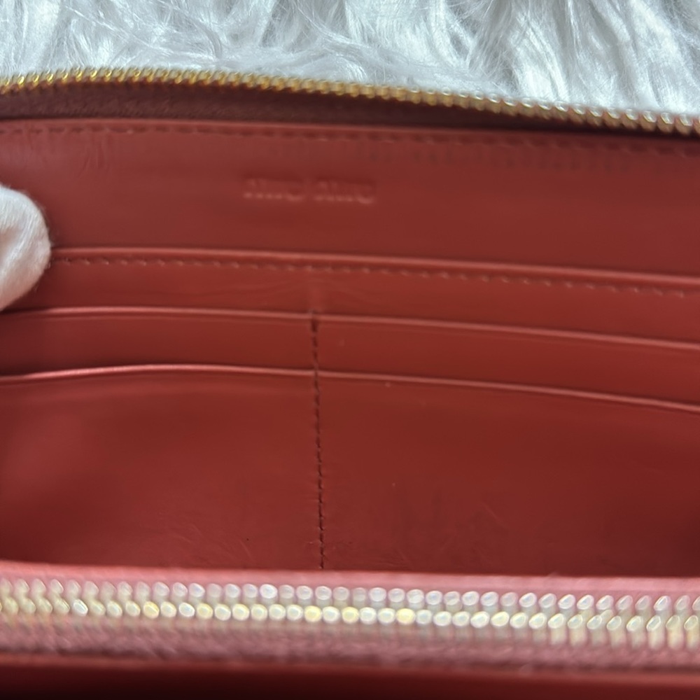 Miu Miu Zip Around Wallet Croc Embossed Leather V… - image 8